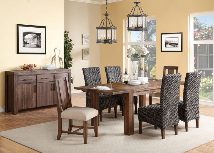 Meadow Solid Wood Extending Dining Table in Brick Brown — lifestyle photo