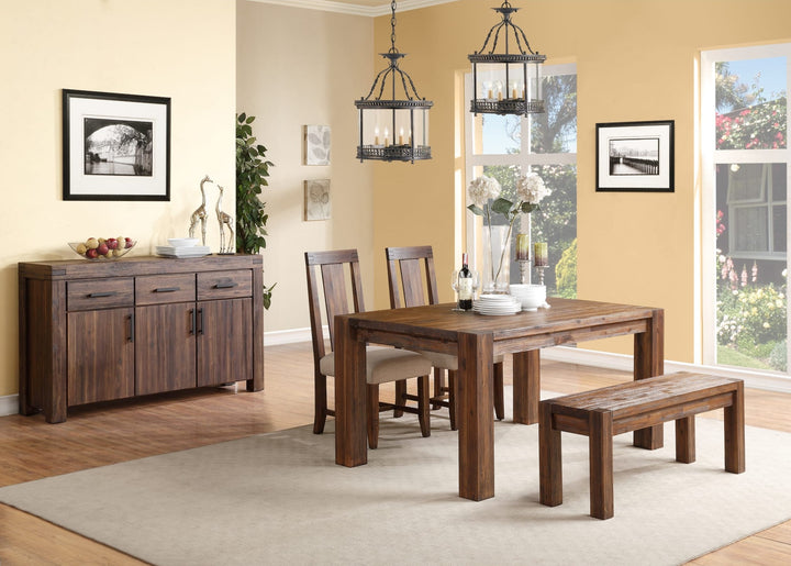Meadow Solid Wood Extending Dining Table in Brick Brown — lifestyle photo