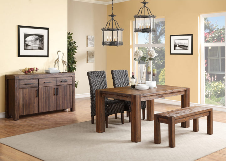 Meadow Solid Wood Extending Dining Table in Brick Brown — lifestyle photo