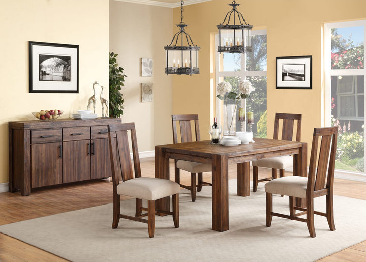 Meadow Solid Wood Extending Dining Table in Brick Brown — lifestyle photo