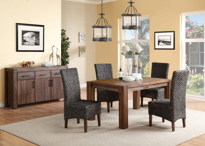 Meadow Solid Wood Extending Dining Table in Brick Brown — lifestyle photo