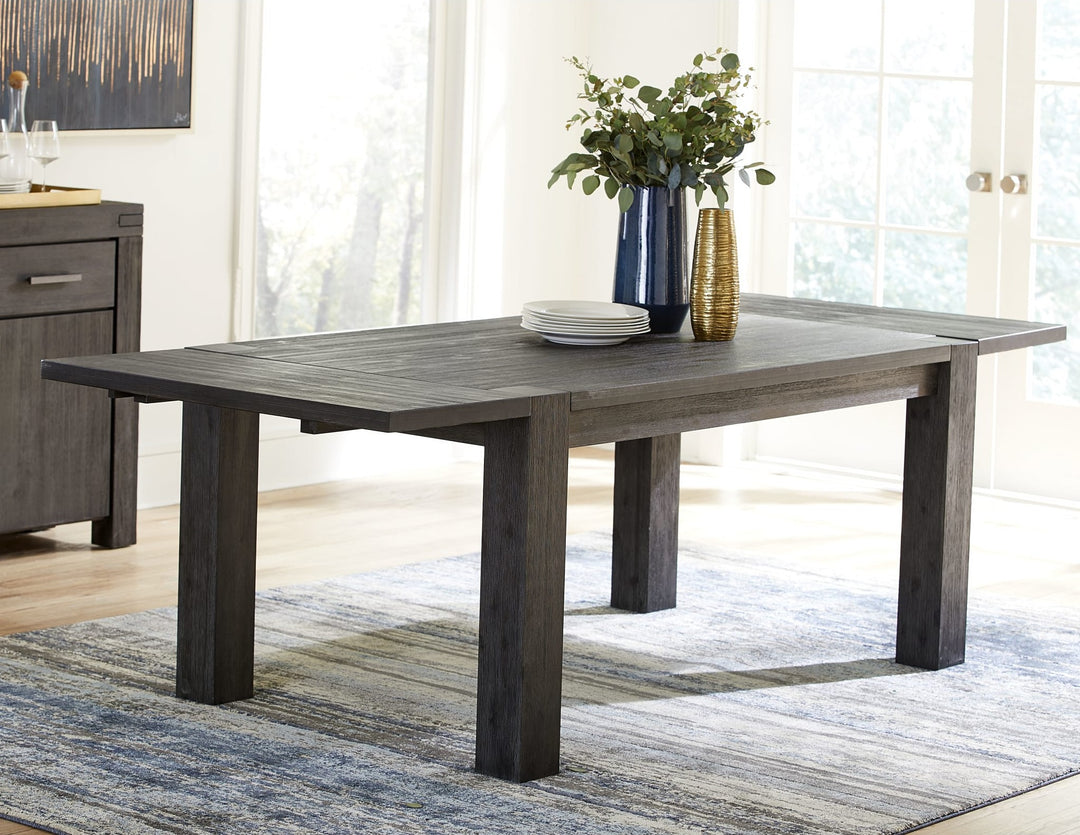 Meadow Solid Wood Extending Dining Table in Graphite — lifestyle photo