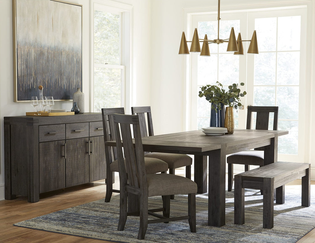 Meadow Solid Wood Extending Dining Table in Graphite — lifestyle photo