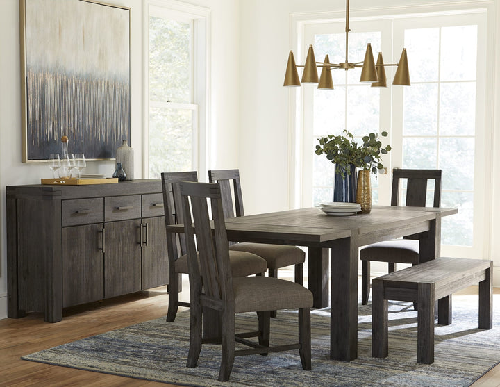 Meadow Solid Wood Extending Dining Table in Graphite — lifestyle photo