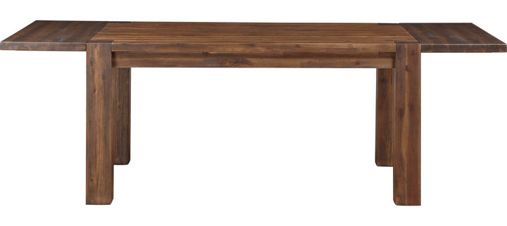 Meadow Solid Wood Extending Dining Table in Brick Brown — product view on a white background
