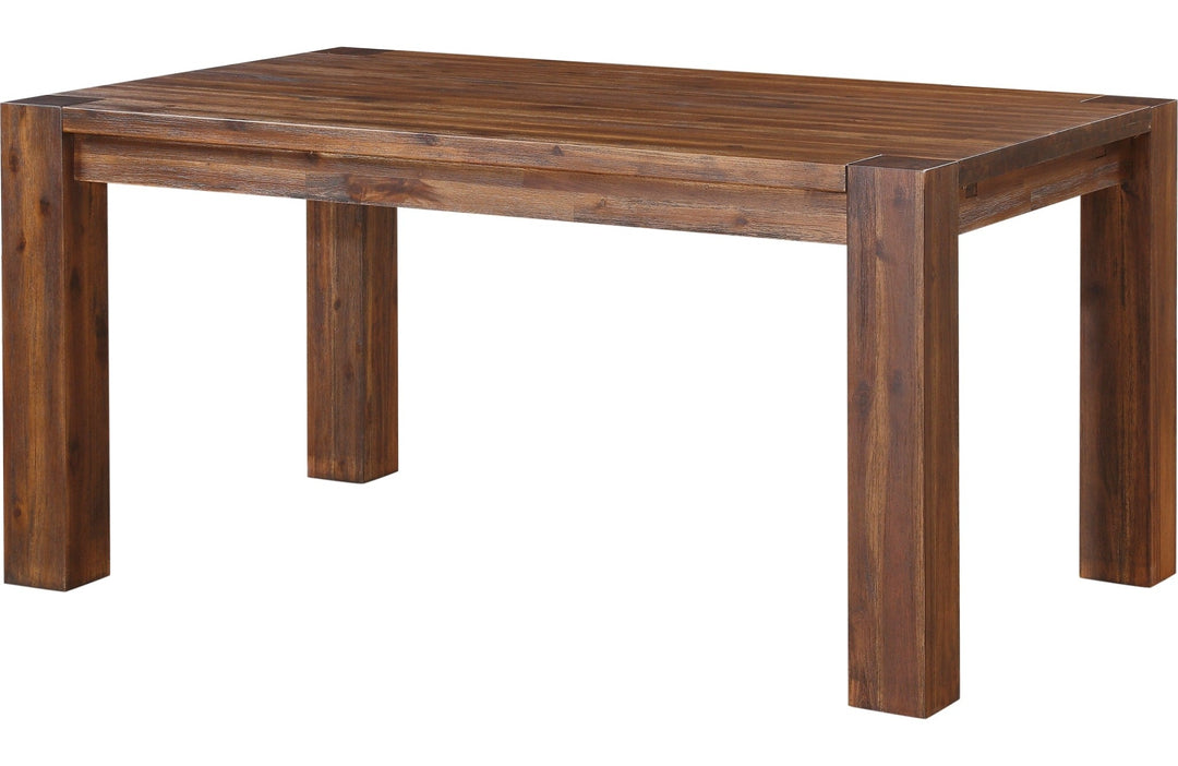 Meadow Solid Wood Extending Dining Table in Brick Brown — product view on a white background