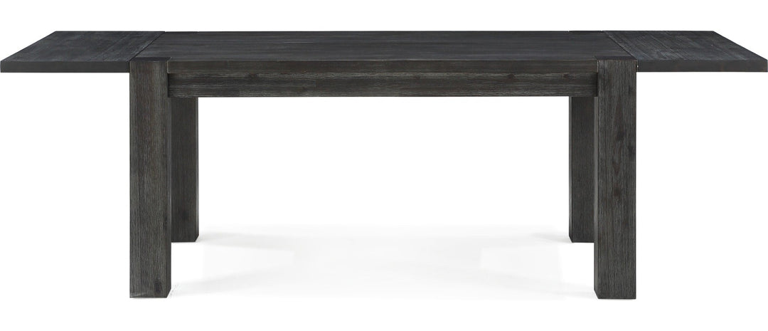 Meadow Solid Wood Extending Dining Table in Graphite — product view on a white background