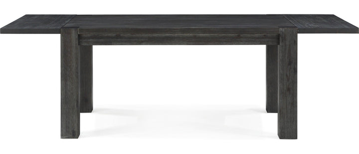 Meadow Solid Wood Extending Dining Table in Graphite — product view on a white background