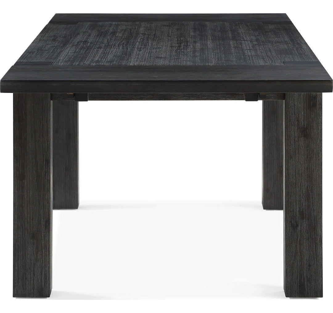 Meadow Solid Wood Extending Dining Table in Graphite — product view on a white background