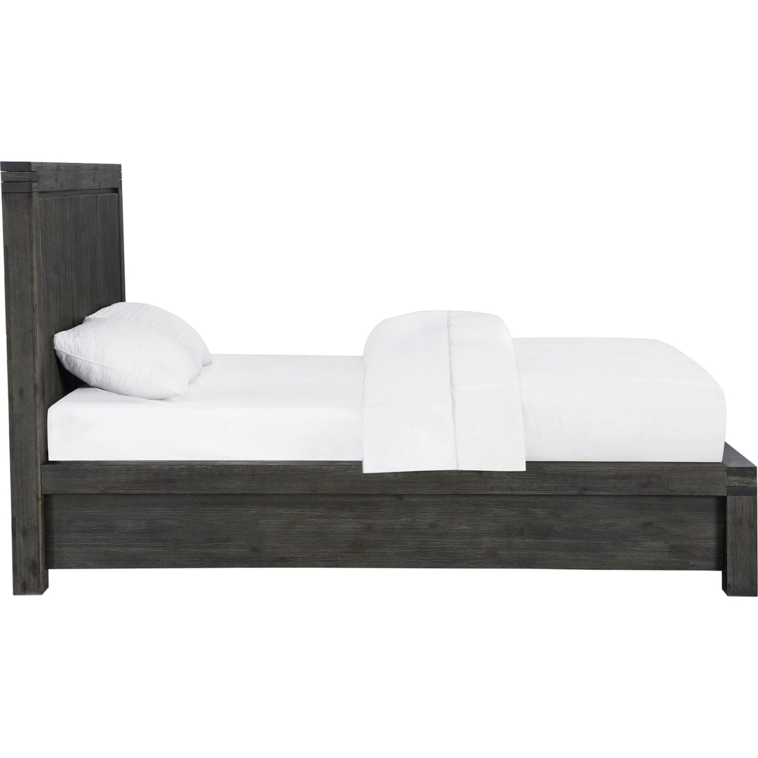 Meadow Solid Wood Footboard Storage Bed in Graphite — white background, side profile