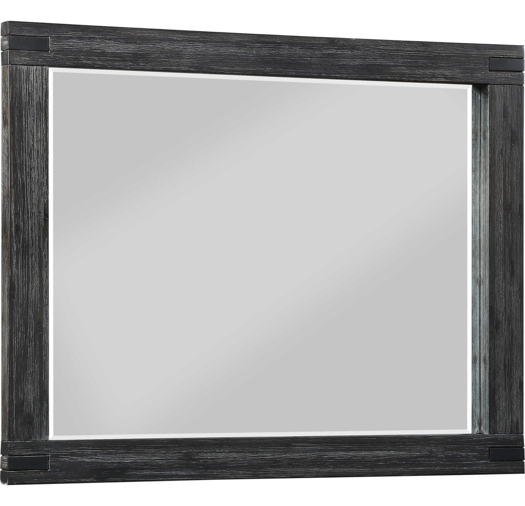 Meadow Solid Wood Mirror in Graphite — on a white background