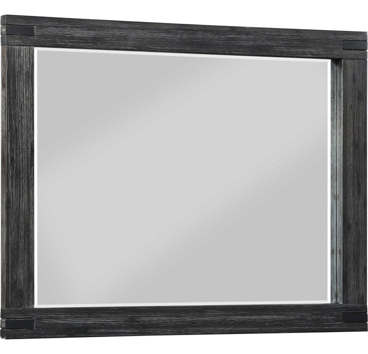 Meadow Solid Wood Mirror in Graphite — on a white background