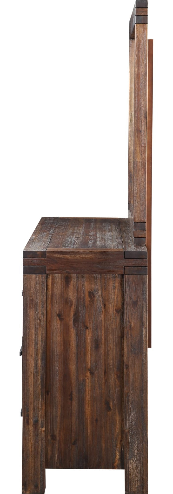 Meadow Solid Wood Mirror in Brick Brown — side view