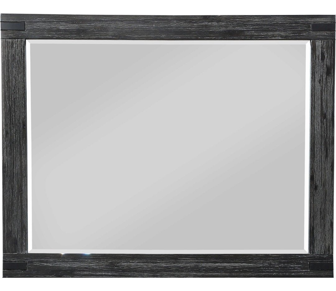 Meadow Solid Wood Mirror in Graphite — on a white background