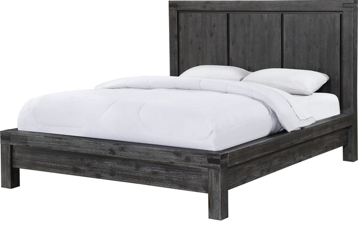 Meadow Solid Wood Platform Bed in Graphite — white background, angled view