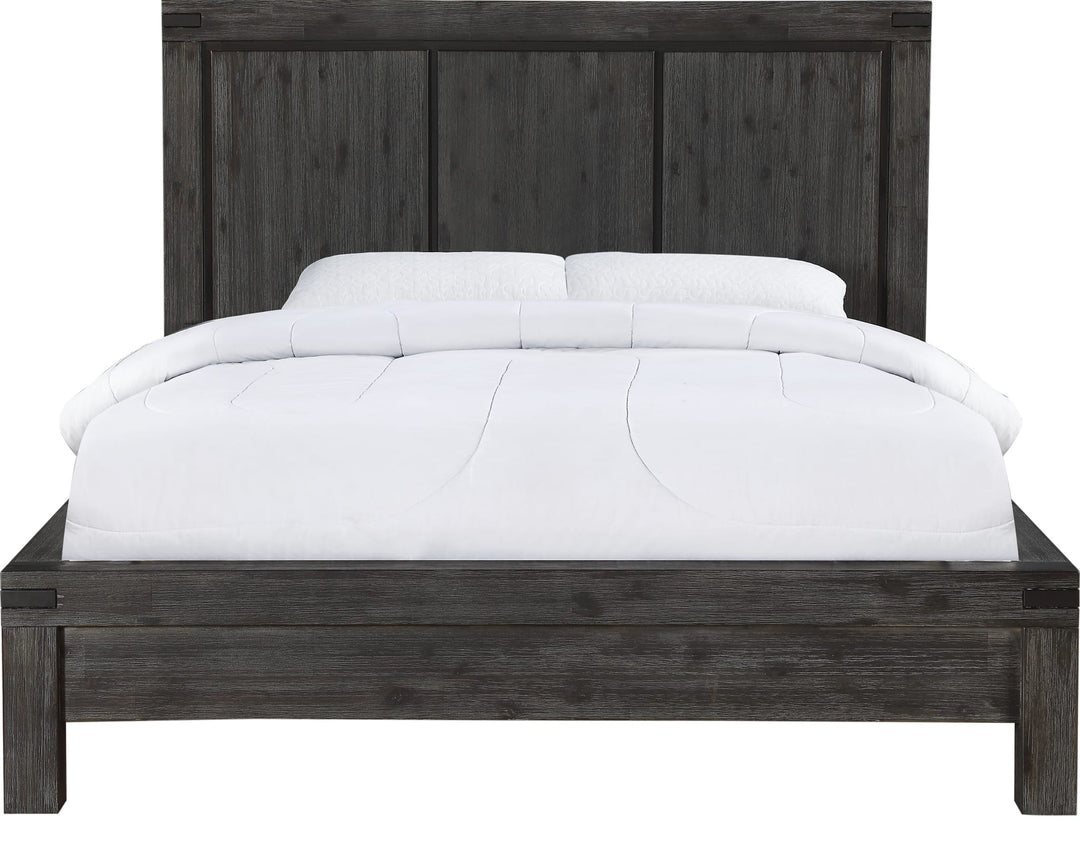Meadow Solid Wood Platform Bed in Graphite — white background, front view
