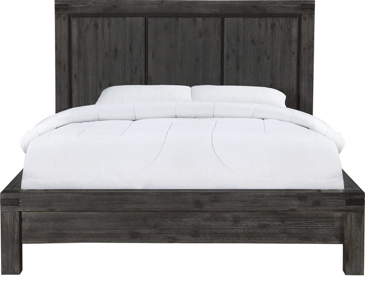 Meadow Solid Wood Platform Bed in Graphite — white background, front view