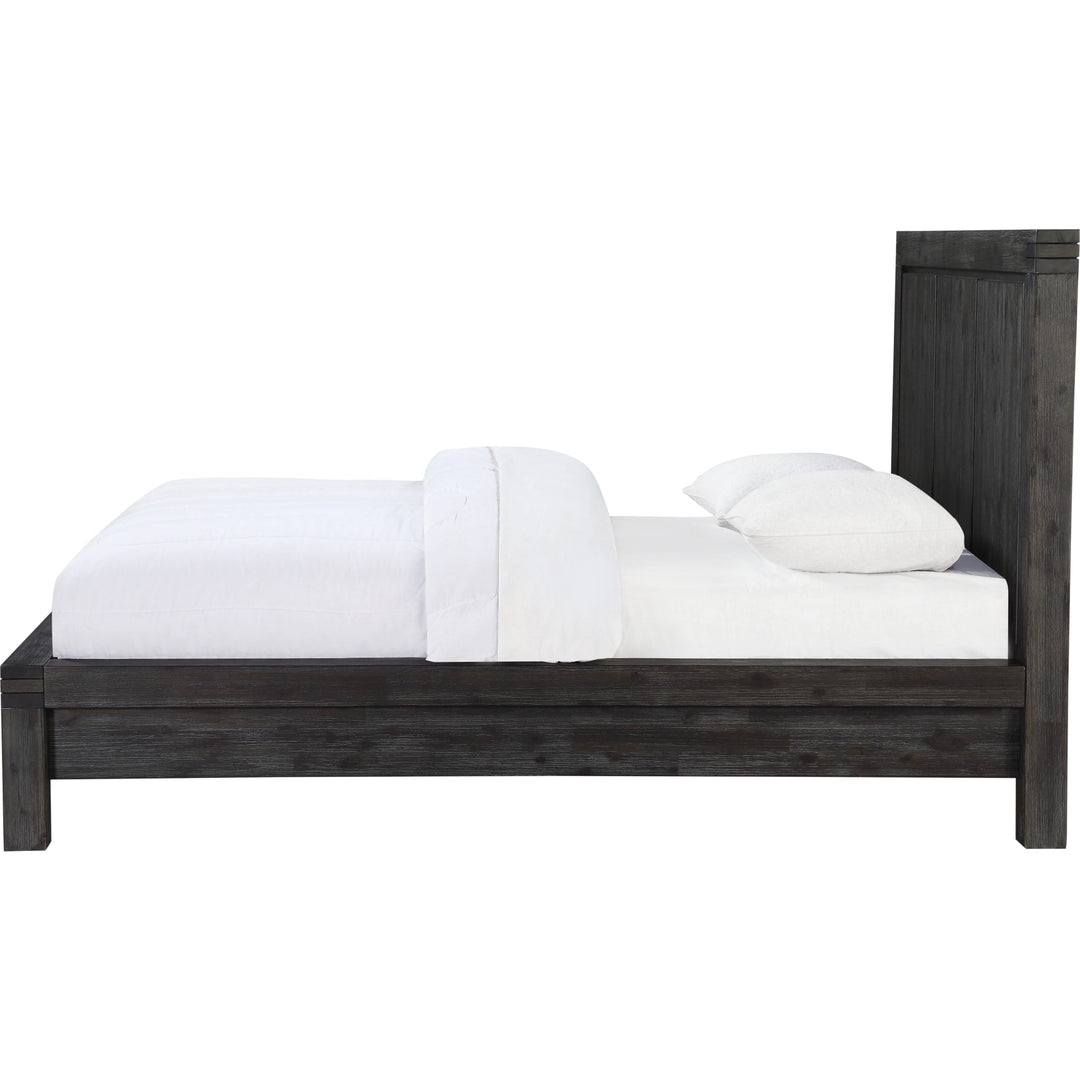 Meadow Solid Wood Platform Bed in Graphite — white background, side profile