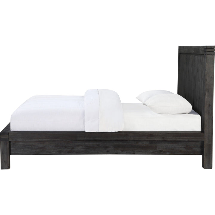 Meadow Solid Wood Platform Bed in Graphite — white background, side profile