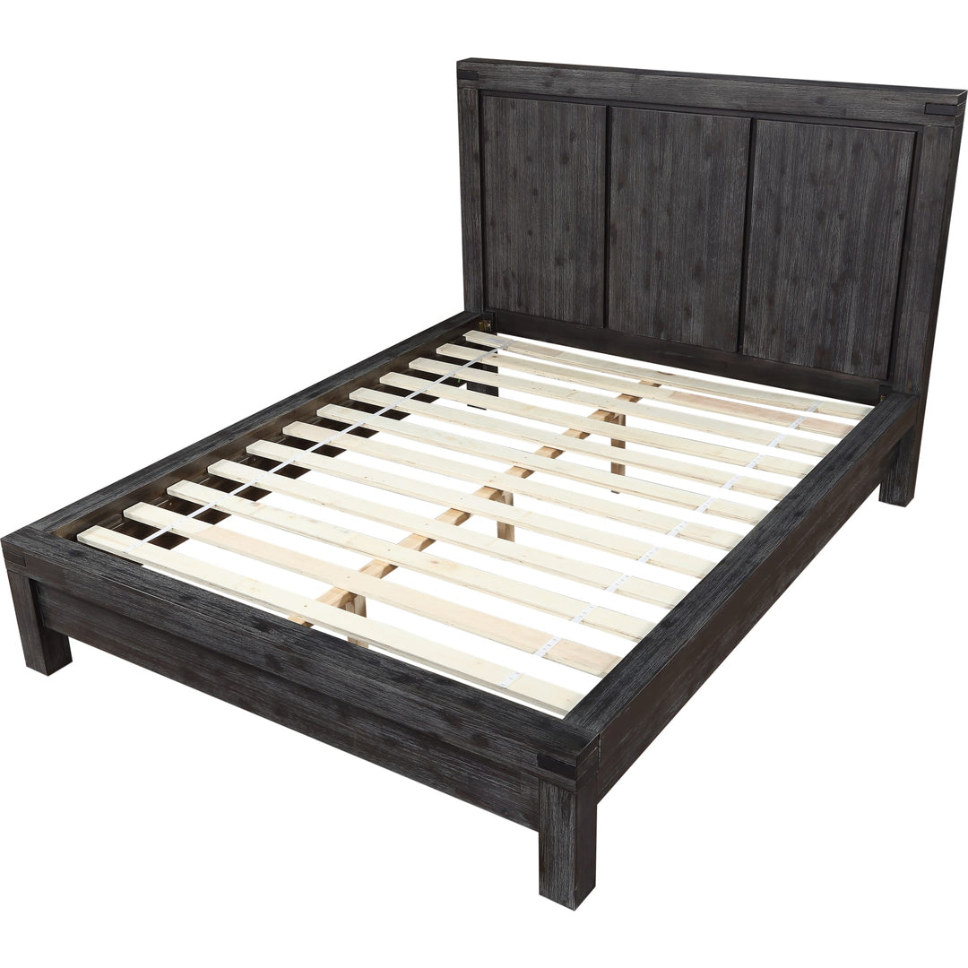 Meadow Solid Wood Platform Bed in Graphite — without mattress, showing slat platform