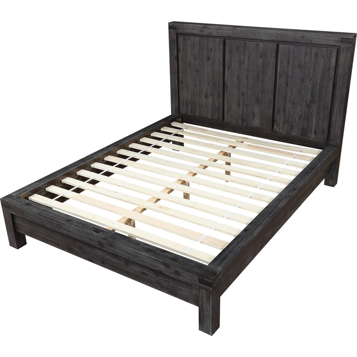 Meadow Solid Wood Platform Bed in Graphite — without mattress, showing slat platform