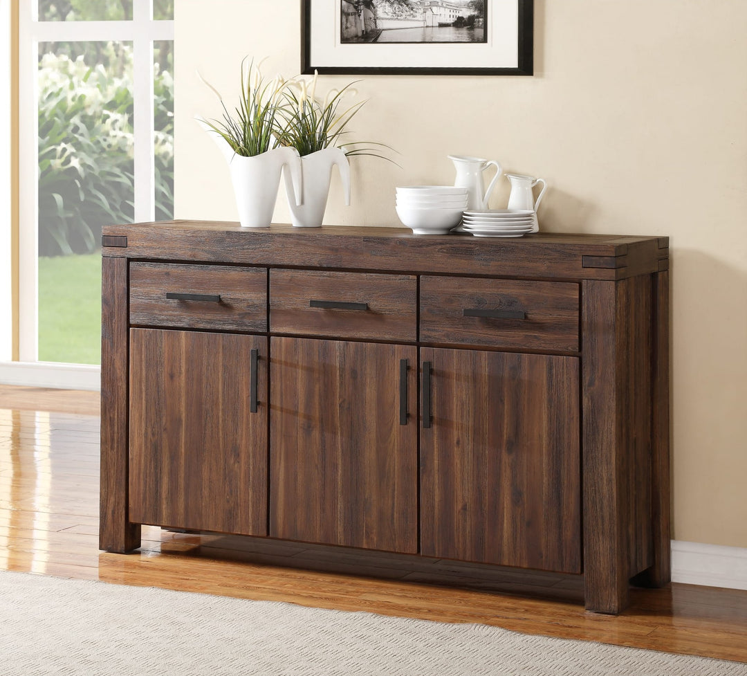 Meadow Solid Wood Sideboard in Brick Brown — lifestyle photo