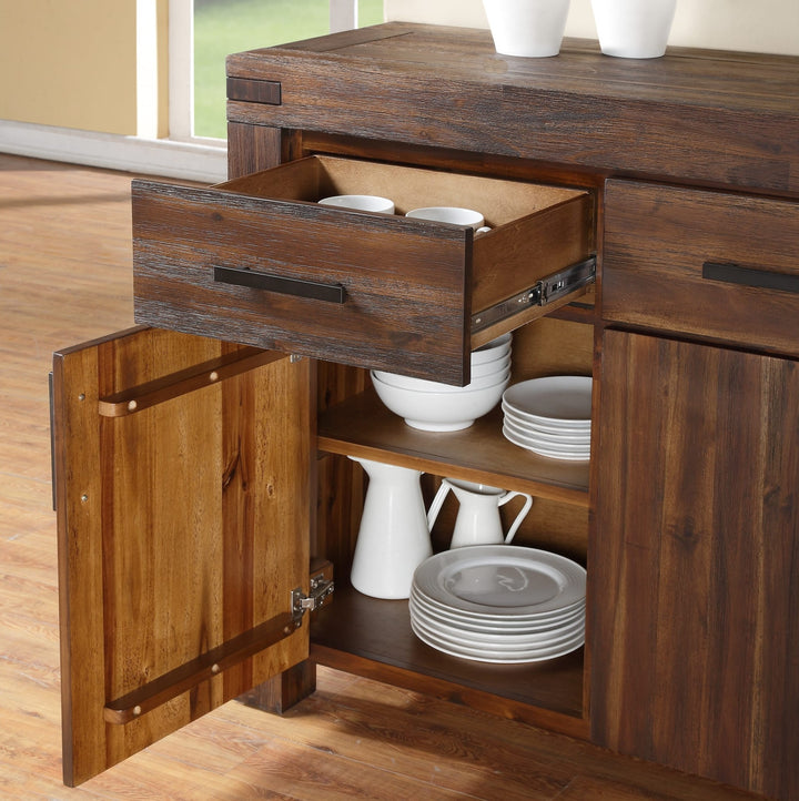 Meadow Solid Wood Sideboard in Brick Brown — lifestyle photo