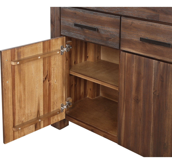 Meadow Solid Wood Sideboard in Brick Brown — product view on a white background