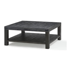 Meadow Solid Wood Square Coffee Table by Modus in Graphite — product view on a white background