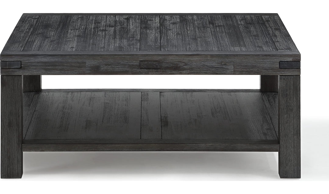 Meadow Solid Wood Square Coffee Table in Graphite — product view on a white background
