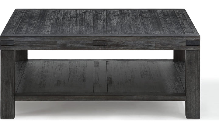 Meadow Solid Wood Square Coffee Table in Graphite — product view on a white background