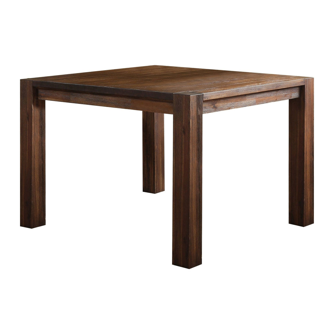 Meadow Solid Wood Square Counter Table by Modus in Brick Brown — product view on a white background