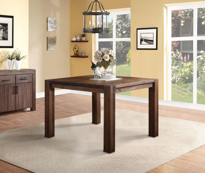 Meadow Solid Wood Square Counter Table in Brick Brown — lifestyle photo
