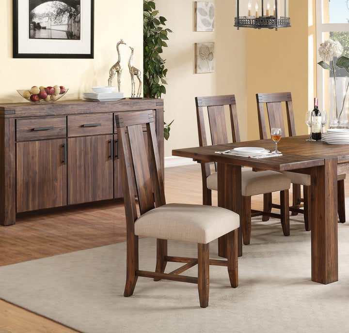 Meadow Upholstered Dining Chair in Brick Brown — lifestyle photo