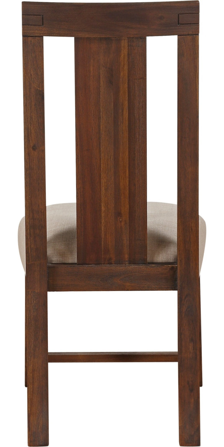 Meadow Upholstered Dining Chair in Brick Brown — product view on a white background