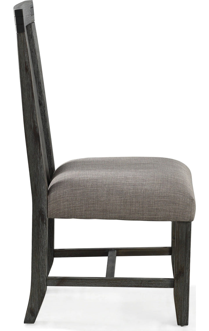 Meadow Upholstered Dining Chair in Graphite — product view on a white background