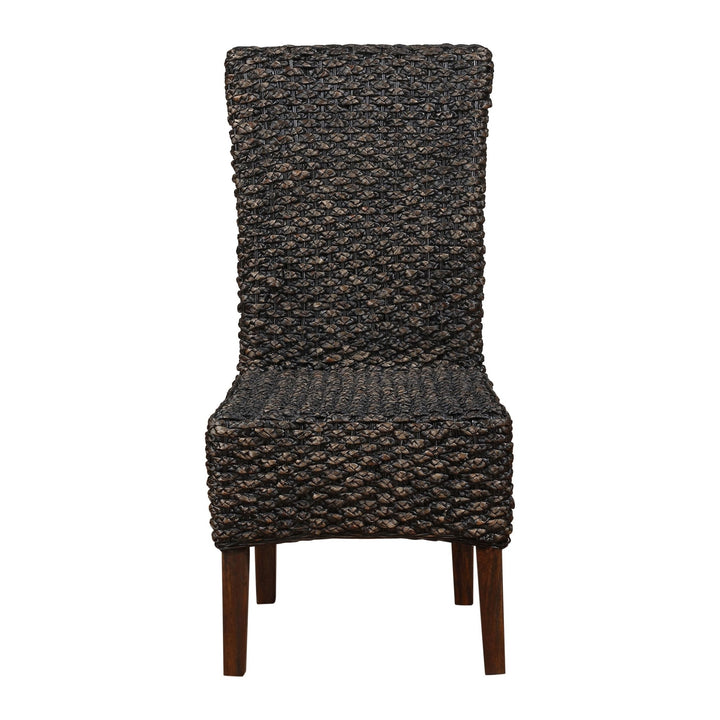 Meadow Wicker Dining Chair by Modus in Brick Brown — product view on a white background