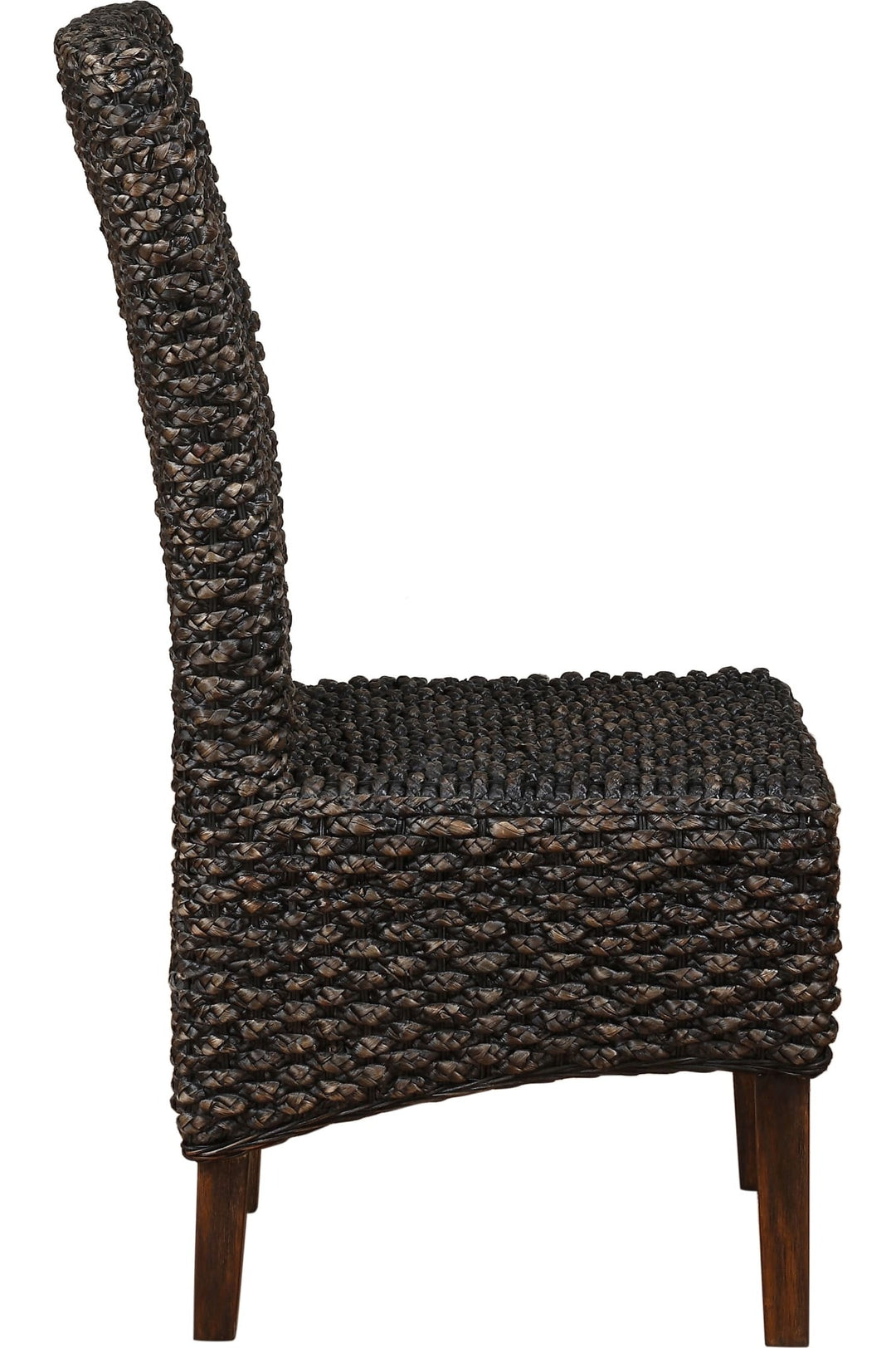 Meadow Wicker Dining Chair in Brick Brown — product view on a white background