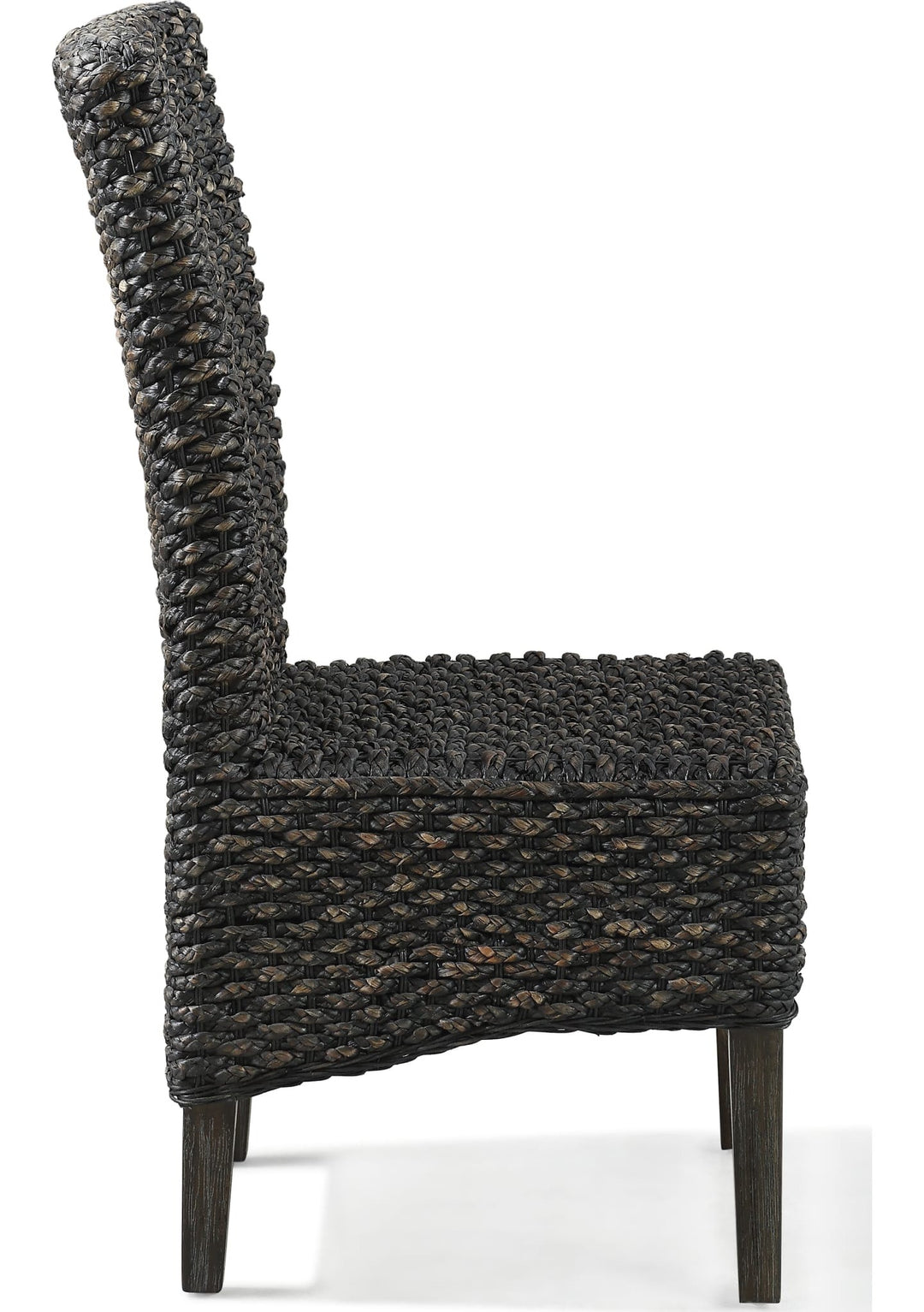 Meadow Wicker Dining Chair in Graphite — product view on a white background