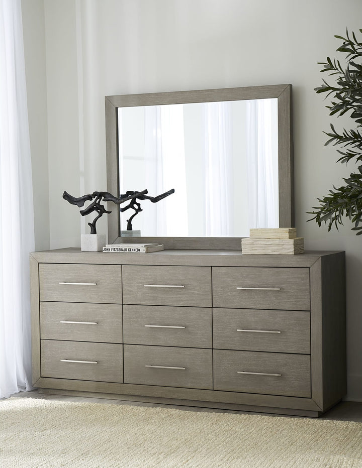 Melbourne Beveled Glass Mirror in Mineral — styled on the matching dresser (sold separately)