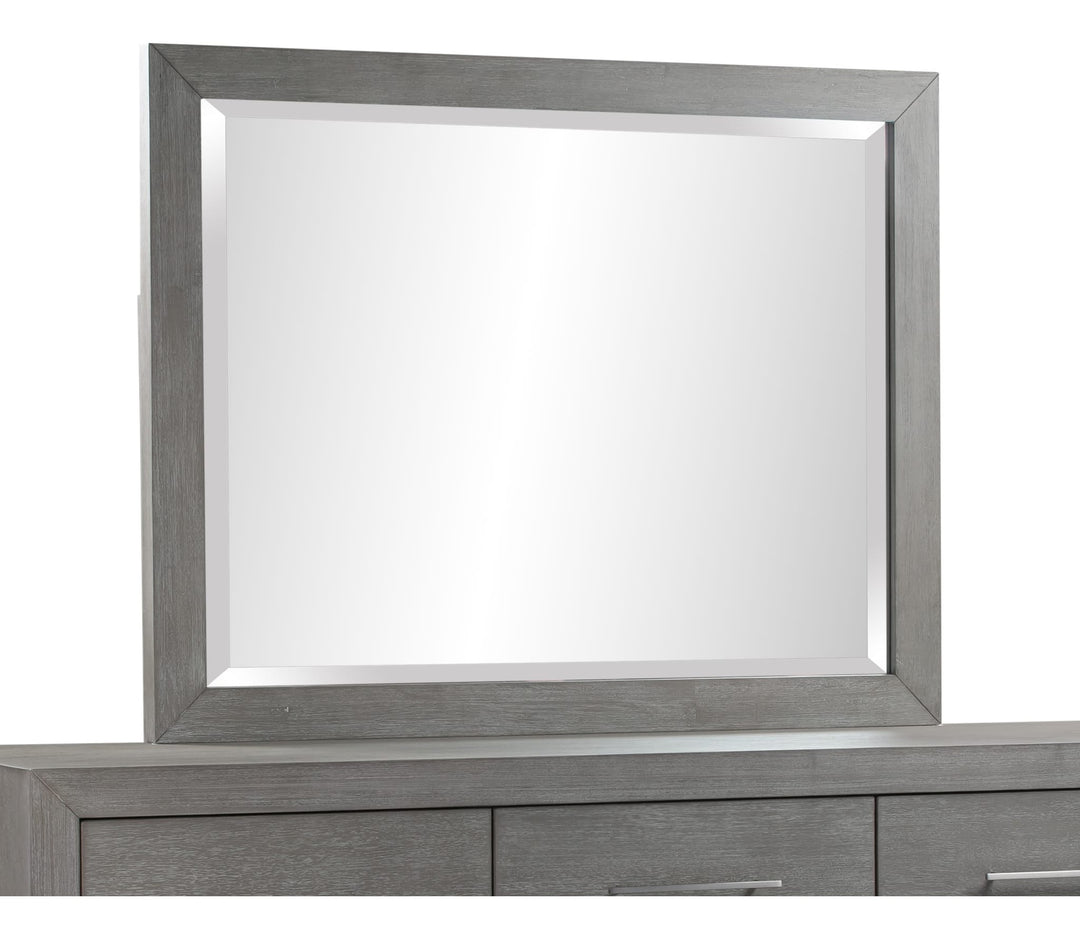 Melbourne Beveled Glass Mirror in Mineral — on a white background