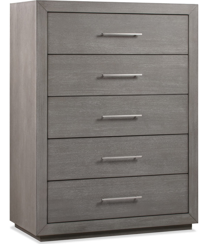 Melbourne Five Drawer Chest in Mineral — on a white background