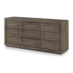 Melbourne Nine Drawer Dresser by Modus in Dark Pine — on a white background