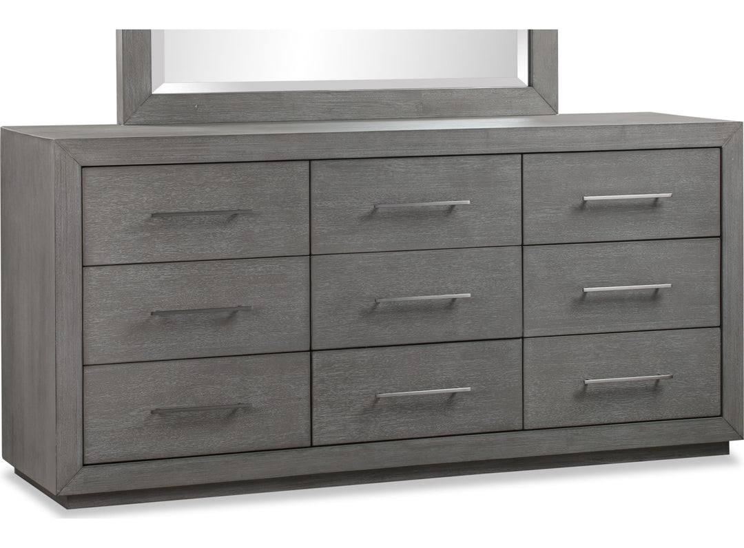 Melbourne Nine Drawer Dresser in Mineral — on a white background