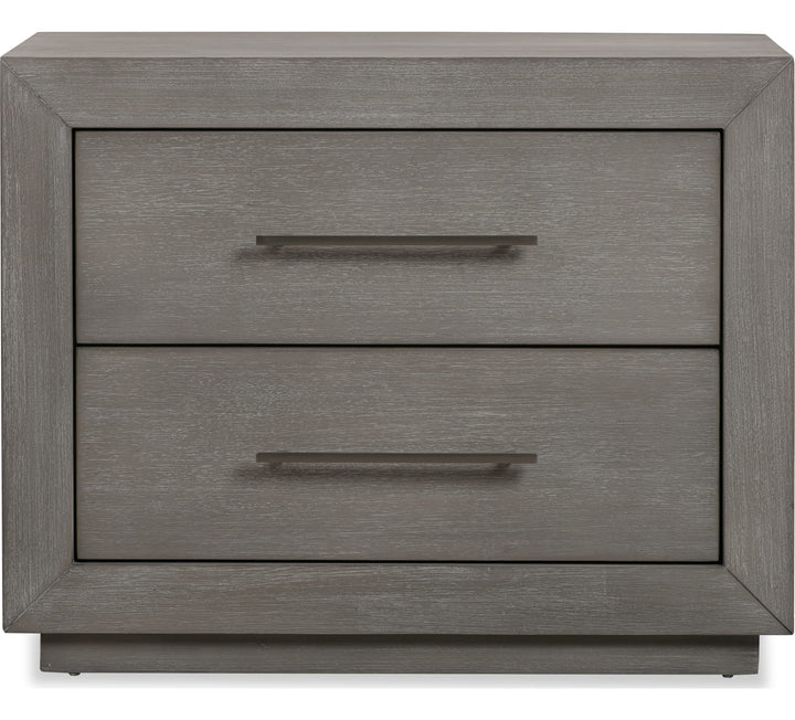 Melbourne Two Drawer Nightstand with USB in Mineral — on a white background