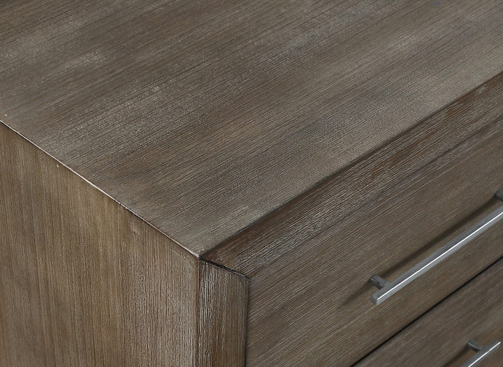Melbourne Two Drawer Nightstand with USB in Dark Pine — detail view