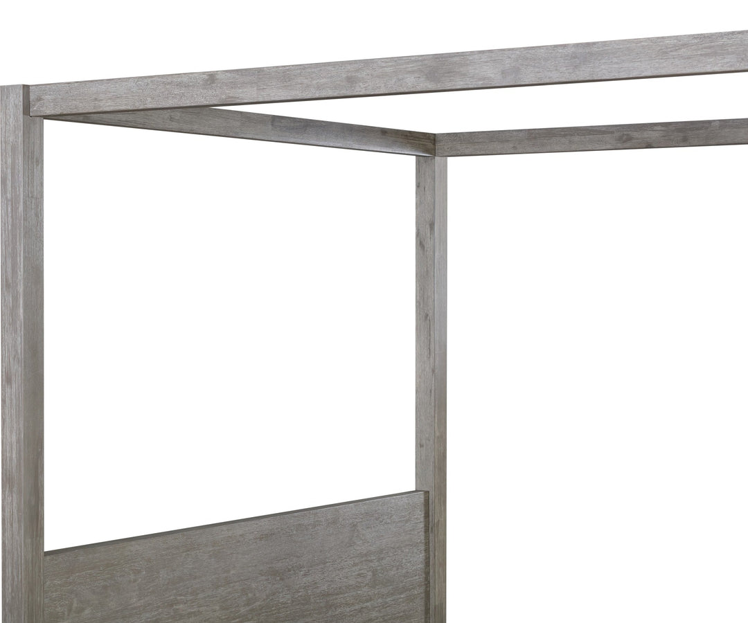 Melbourne Wood Canopy Bed in Mineral — close-up of the canopy frame