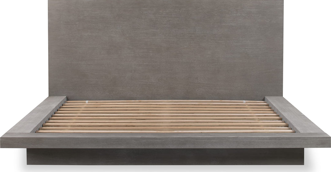 Melbourne Wood Platform Bed in Mineral — front view without mattress