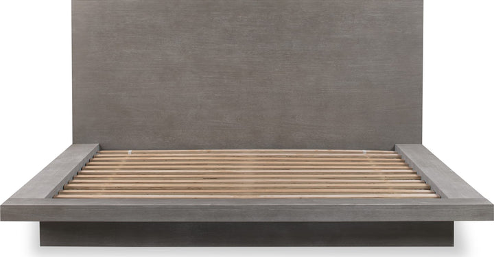 Melbourne Wood Platform Bed in Mineral — front view without mattress