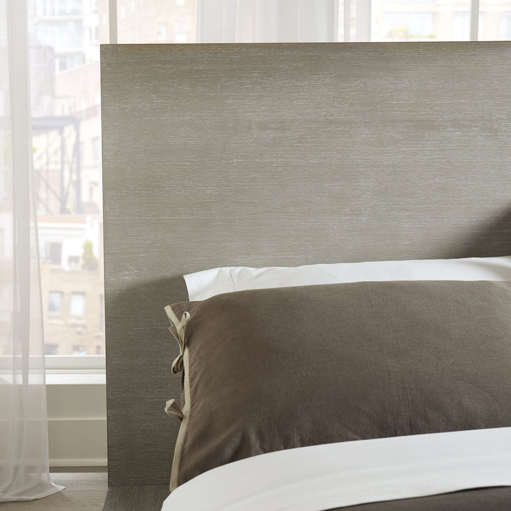 Melbourne Wood Platform Bed in Mineral styled in a bedroom